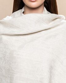 Неокрашенный женский шарф с цветочным жаккардом XXC0003 LIGHT GREY